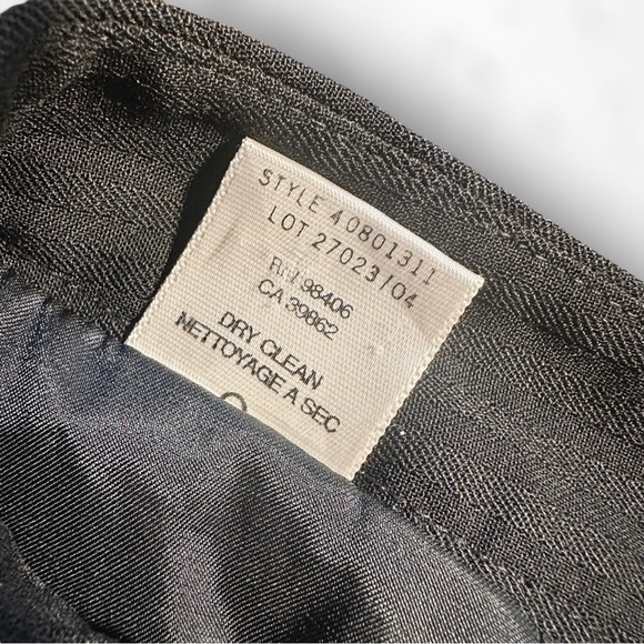 Theory Black Striped Wool Blend Split Hem Pencil Skirt Size 8 - Picture 4 of 14